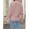 imageZESICA Womens Fall 2025 Turtleneck Batwing Long Sleeve Ribbed Knit Casual Soft Pullover Sweater Jumper TopPink
