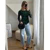 imageZESICA Womens Floral Long Sleeve Shirts 2025 Fall Boat Neck Mesh Ruched Tops Fitted Asymmetrical Going Out BlousesGreen