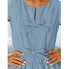 imageZESICA Womens Long Sleeve Babydoll Tops Crewneck Tie Front Casual Loose Ruffle Flowy Peplum Shirts 2025 Fall BlousesDustyblue