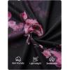 imageZESICA Fall Floral Long Sleeve Tops for Women 2025 Mock Neck Mesh Ruched Slim Fit Going Out T Shirts Trendy BlousesBlack