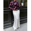 imageZESICA Fall Floral Long Sleeve Tops for Women 2025 Mock Neck Mesh Ruched Slim Fit Going Out T Shirts Trendy BlousesBlack