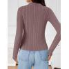imageZESICA Womens Fleece Sherpa Lined Tops Long Sleeve Mock Neck Knit Thermal Basic Shirts 2025 Fall Winter ClothesDustypink