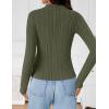 imageZESICA Womens Fleece Sherpa Lined Tops Long Sleeve Mock Neck Knit Thermal Basic Shirts 2025 Fall Winter ClothesGraygreen