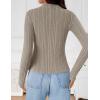 imageZESICA Womens Fleece Sherpa Lined Tops Long Sleeve Mock Neck Knit Thermal Basic Shirts 2025 Fall Winter ClothesOats