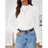 imageZESICA Womens Fleece Sherpa Lined Tops Long Sleeve Mock Neck Knit Thermal Basic Shirts 2025 Fall Winter ClothesWhite