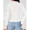 imageZESICA Womens Fleece Sherpa Lined Tops Long Sleeve Mock Neck Knit Thermal Basic Shirts 2025 Fall Winter ClothesWhite