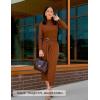 imageZESICA Womens 2025 Fall Long Sleeve Bodycon Dress Mock Neck Party Cocktail Wedding Guest Long Midi DressesCaramel