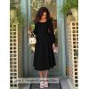 imageZESICA Fall Cocktail Dresses for Women Wedding Guest 2025 Elegant Long Sleeve Square Neck Swing Evening Prom Midi DressBlack