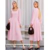 imageZESICA Fall Cocktail Dresses for Women Wedding Guest 2025 Elegant Long Sleeve Square Neck Swing Evening Prom Midi DressPink