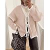imageZESICA Crdigans for Women Trendy 2025 Tie Front Bow Sweaters Casual Long Sleeve Winter Clothing CoatsOats