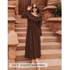 imageZESICA Womens 2025 Fall Long Sleeve Off Shoulder Maxi Dress Pleated Elegant Formal Wedding Guest Dresses with PocketsBrown