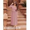 imageZESICA Womens 2025 Fall Long Sleeve Off Shoulder Maxi Dress Pleated Elegant Formal Wedding Guest Dresses with PocketsPink