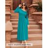 imageZESICA Womens 2025 Fall Long Sleeve Off Shoulder Maxi Dress Pleated Elegant Formal Wedding Guest Dresses with PocketsTeal