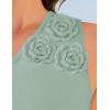 imageZESICA Womens 2025 Summer One Shoulder Sleeveless Maxi Dress Casual Floral Ribbed Knit Backless Cocktail Party Long DressesSage