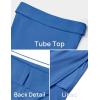 imageZESICA Womens 2025 Summer Strapless Bodycon Midi Dress Off Shoulder Sleeveless Side Slit Tube Long Club Party DressesCobalt