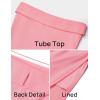 imageZESICA Womens 2025 Summer Strapless Bodycon Midi Dress Off Shoulder Sleeveless Side Slit Tube Long Club Party DressesPink