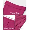 imageZESICA Womens 2025 Summer Strapless Bodycon Midi Dress Off Shoulder Sleeveless Side Slit Tube Long Club Party DressesPlum