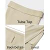 imageZESICA Womens 2025 Summer Strapless Bodycon Midi Dress Off Shoulder Sleeveless Side Slit Tube Long Club Party DressesSand
