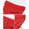 imageZESICA Womens 2025 Summer Strapless Bodycon Midi Dress Off Shoulder Sleeveless Side Slit Tube Long Club Party DressesWatermelon