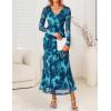 imageZESICA Womens Fall Floral Long Sleeve Maxi Dress 2025 Boho Bodycon V Neck Ruffle Wedding Party Long DressesLake