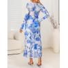 imageZESICA Womens Fall Floral Long Sleeve Maxi Dress 2025 Boho Bodycon V Neck Ruffle Wedding Party Long DressesSky