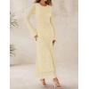 imageZESICA Womens Long Sleeve Floral Bodycon Dress 2025 Fall Fashion Ruched Mesh Wedding Guest Cocktail Party Maxi DressesBeige Yellow