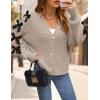 imageZESICA Fall Bow Cardigans for Women Trendy 2025 Casual Long Sleeve Button V Neck Knit Sweater Outerwear CoatsSand