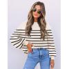 imageZESICA Womens 2025 Fall Fashion Turtleneck Long Sleeve Striped Ribbed Knit Loose Pullover Sweater TopsApricot