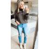 imageZESICA Womens 2025 Fall Fashion Turtleneck Long Sleeve Striped Ribbed Knit Loose Pullover Sweater TopsBrownstripe