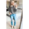 imageZESICA Womens 2025 Fall Fashion Turtleneck Long Sleeve Striped Ribbed Knit Loose Pullover Sweater TopsCarbon