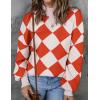imageZESICA Womens 2025 Fall Fashion Turtleneck Long Sleeve Striped Ribbed Knit Loose Pullover Sweater TopsCoral