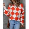 imageZESICA Womens 2025 Fall Fashion Turtleneck Long Sleeve Striped Ribbed Knit Loose Pullover Sweater TopsCoral