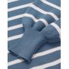 imageZESICA Womens 2025 Fall Fashion Turtleneck Long Sleeve Striped Ribbed Knit Loose Pullover Sweater TopsDarkblue