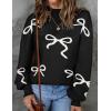 imageZESICA Womens 2025 Fall Fashion Turtleneck Long Sleeve Striped Ribbed Knit Loose Pullover Sweater TopsEbony