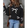 imageZESICA Womens 2025 Fall Fashion Turtleneck Long Sleeve Striped Ribbed Knit Loose Pullover Sweater TopsEbony