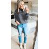 imageZESICA Womens 2025 Fall Fashion Turtleneck Long Sleeve Striped Ribbed Knit Loose Pullover Sweater TopsNavystripe