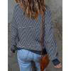 imageZESICA Womens 2025 Fall Fashion Turtleneck Long Sleeve Striped Ribbed Knit Loose Pullover Sweater TopsNavystripe