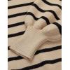 imageZESICA Womens 2025 Fall Fashion Turtleneck Long Sleeve Striped Ribbed Knit Loose Pullover Sweater TopsOatmeal