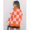 imageZESICA Womens 2025 Fall Fashion Turtleneck Long Sleeve Striped Ribbed Knit Loose Pullover Sweater TopsOrange