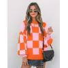 imageZESICA Womens 2025 Fall Fashion Turtleneck Long Sleeve Striped Ribbed Knit Loose Pullover Sweater TopsOrange