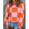 imageZESICA Womens 2025 Fall Fashion Turtleneck Long Sleeve Striped Ribbed Knit Loose Pullover Sweater TopsOrange