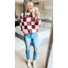 imageZESICA Womens 2025 Fall Fashion Turtleneck Long Sleeve Striped Ribbed Knit Loose Pullover Sweater TopsPlumplaid