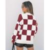 imageZESICA Womens 2025 Fall Fashion Turtleneck Long Sleeve Striped Ribbed Knit Loose Pullover Sweater TopsPlumplaid