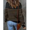 imageZESICA Womens 2025 Fall Fashion Turtleneck Long Sleeve Striped Ribbed Knit Loose Pullover Sweater TopsTaupe