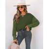 imageZESICA Womens 2025 Fall Long Sleeve Crew Neck Solid Color Cable Knit Chunky Casual Oversized Pullover Sweater TopsArmygreen