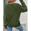 imageZESICA Womens 2025 Fall Long Sleeve Crew Neck Solid Color Cable Knit Chunky Casual Oversized Pullover Sweater TopsArmygreen