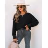 imageZESICA Womens 2025 Fall Long Sleeve Crew Neck Solid Color Cable Knit Chunky Casual Oversized Pullover Sweater TopsBlack