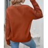imageZESICA Womens 2025 Fall Long Sleeve Crew Neck Solid Color Cable Knit Chunky Casual Oversized Pullover Sweater TopsDeeporange