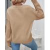 imageZESICA Womens 2025 Fall Long Sleeve Crew Neck Solid Color Cable Knit Chunky Casual Oversized Pullover Sweater TopsKhaki