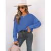 imageZESICA Womens 2025 Fall Long Sleeve Crew Neck Solid Color Cable Knit Chunky Casual Oversized Pullover Sweater TopsRoyalblue